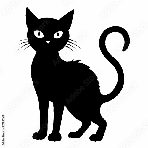 halloween cat vector  silhouette