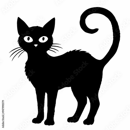 halloween cat vector  silhouette