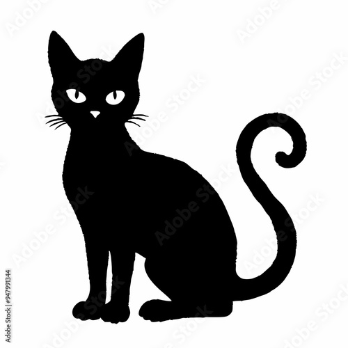 halloween cat vector  silhouette