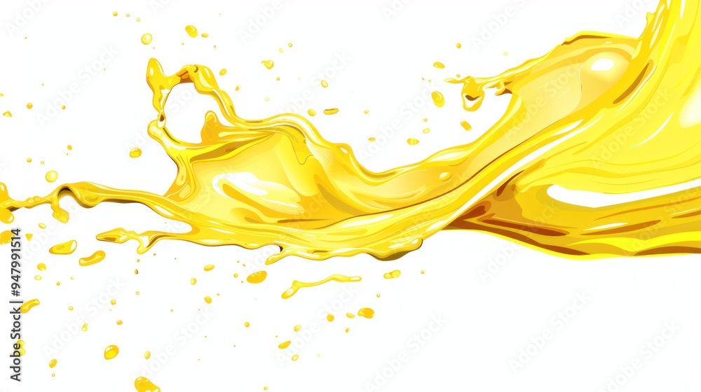 Fototapeta premium Abstract Yellow Liquid Splash Illustration