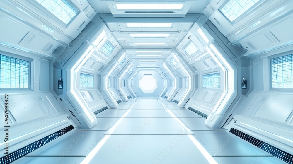 Futuristic Spaceship Corridor Futuristic Spaceship Corridor
