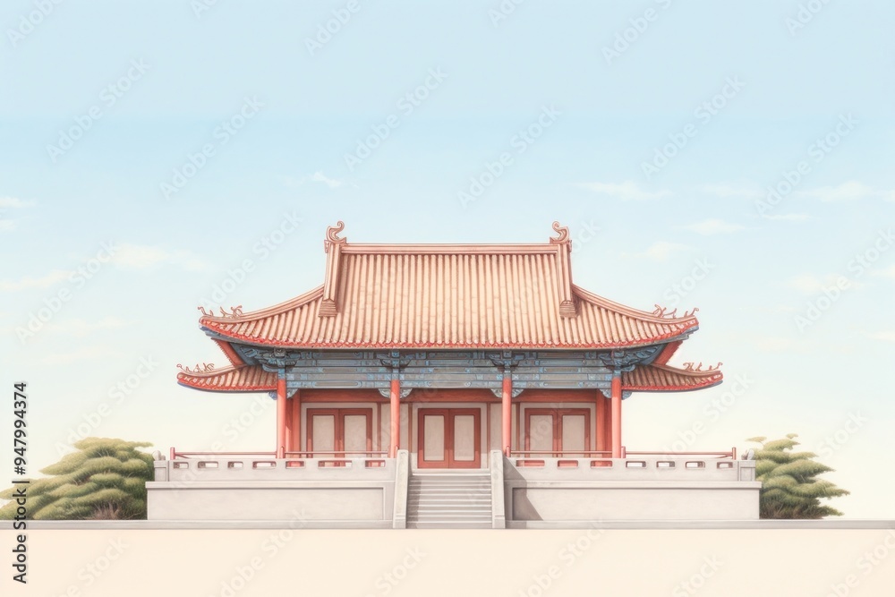 Obraz premium Architecture building temple sky.