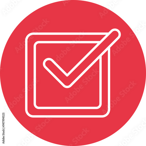 Checking line circle icon