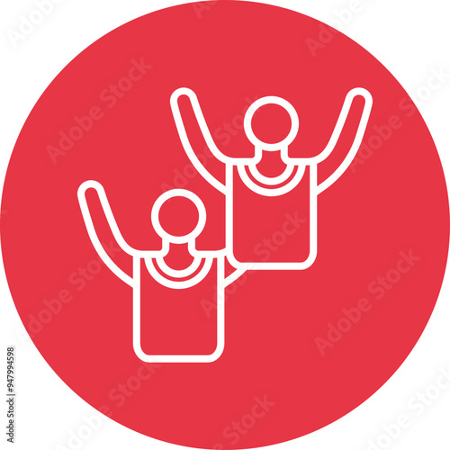 Hockey Fans line circle icon