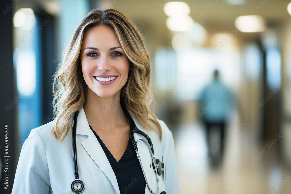 Pretty health care worker with copy space Pretty health care worker with copy space