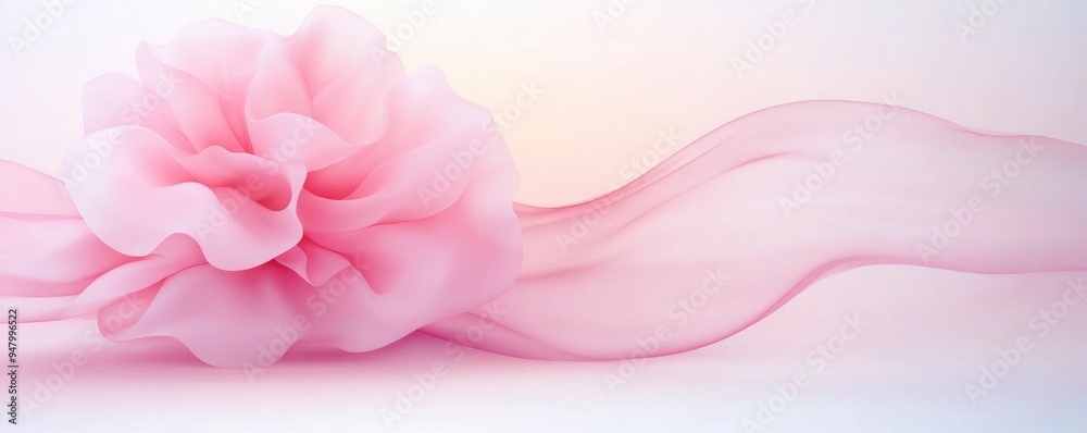 Delicate Pink Flower with Translucent Petals, A Dreamy Floral Composition Delicate Pink Flower with Translucent Petals, A Dreamy Floral Composition