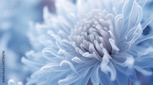 Frozen Chrysanthemum with Hoarfrost