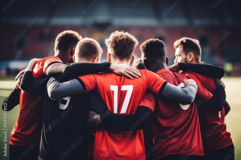 Fototapeta premium Football team teamwork adult togetherness.