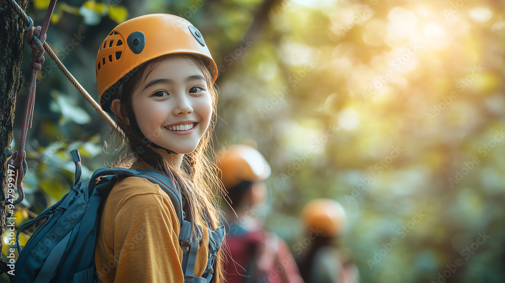 Smiling Girl on Outdoor Adventure Smiling Girl on Outdoor Adventure