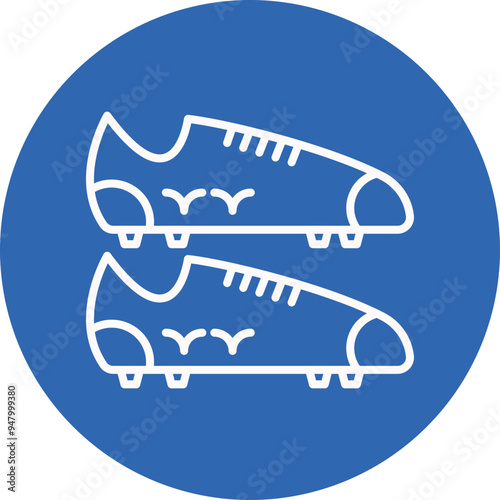 Soccer Cleats line circle icon