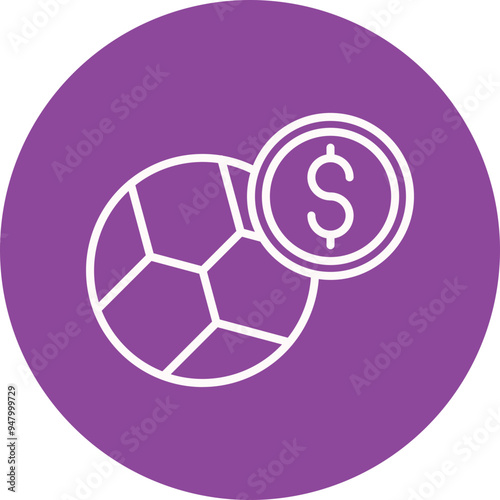 Soccer betting line circle icon