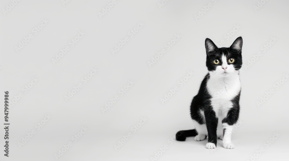 Black and White Cat Portrait