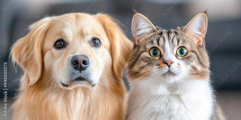 Adorable Puppy and Kitten Together, Heartwarming Pets Photography Adorable Puppy and Kitten Together, Heartwarming Pets Photography