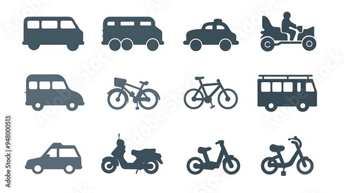 Wallpaper Mural Set of transport icons  Torontodigital.ca