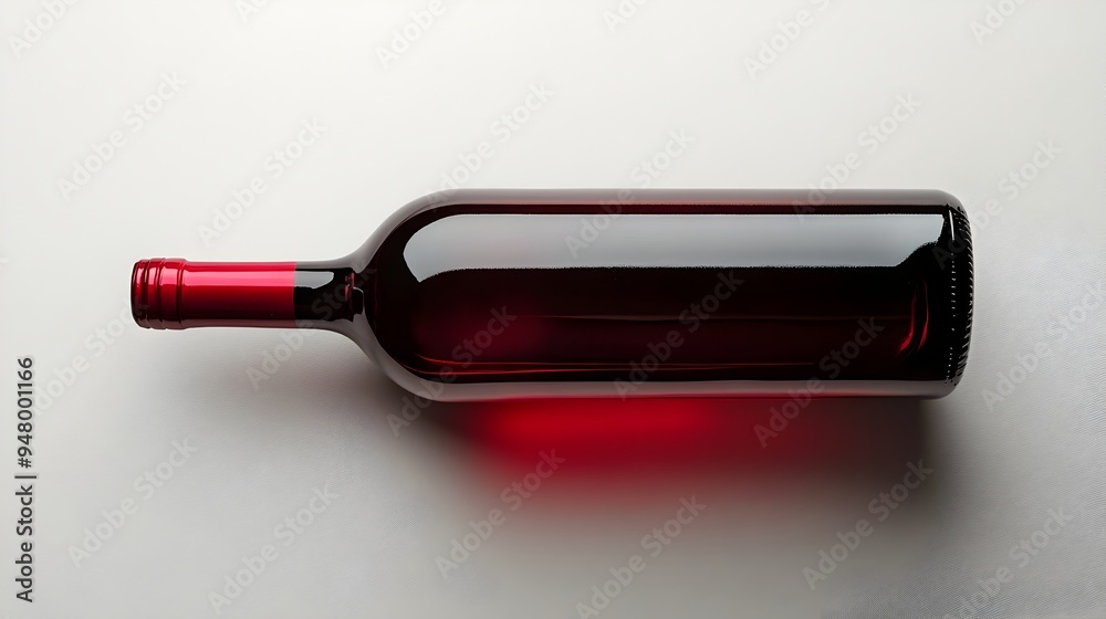Elevated Red Wine Bottle on White Background for Gourmet Dining or Elevated Red Wine Bottle on White Background for Gourmet Dining or
