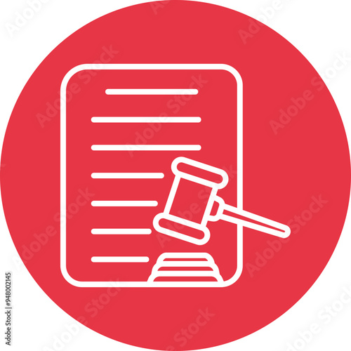 Court Decision line circle icon