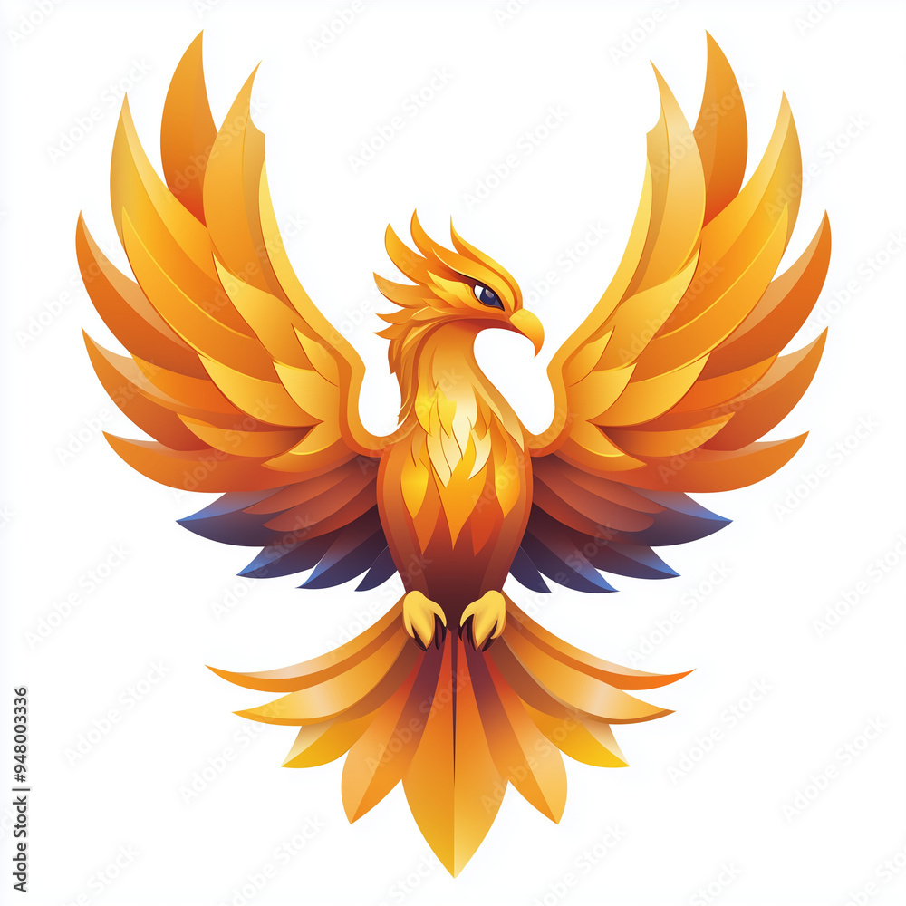 Obraz premium Radiant Phoenix with Majestic Wings in Bright Colors
