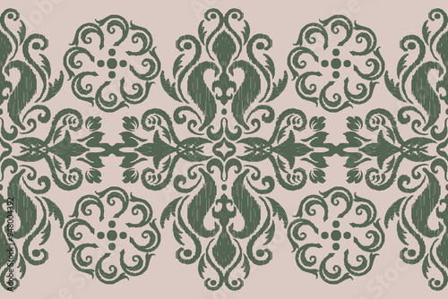 Motifs Ikat floral paisley embroidery floral.ikat ethnic oriental pattern traditional.Ikat embroidery style abstract embroidery design for texture, fabric, clothing, wrapping, decoration
