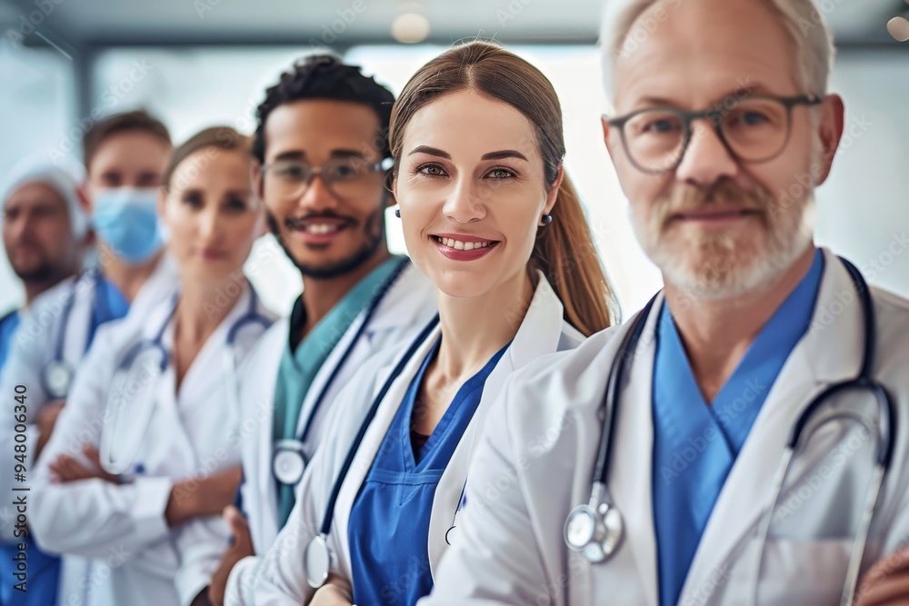 Taking you from good health to great health Portrait of a diverse team of doctors working together in a medical institution Taking you from good health to great health Portrait of a diverse team of doctors working together in a medical institution