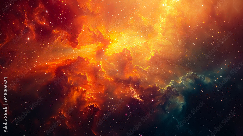 Fototapeta premium Cosmic Nebula. Spiritual Background with Grainy Texture