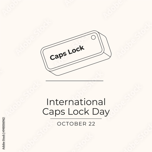 International Caps Lock Day vector design template good for celebration usage. International Caps Lock Day design. Continuous line drawing. eps 10.