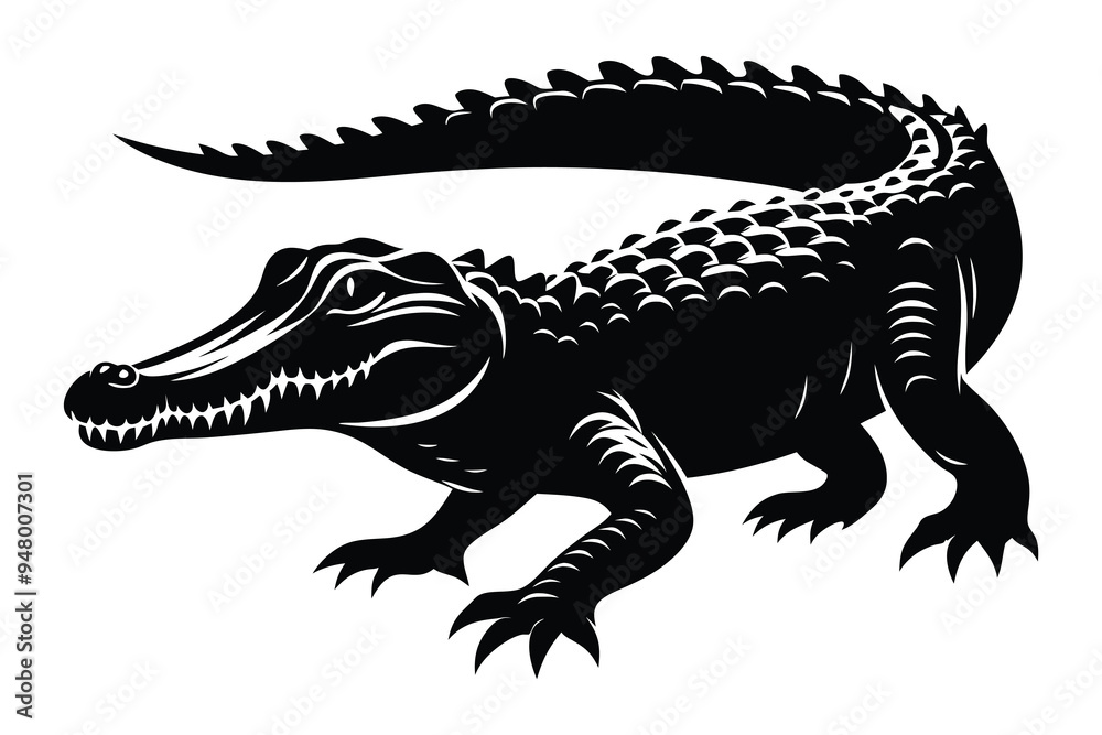 Fototapeta premium silhouette crocodile vector design