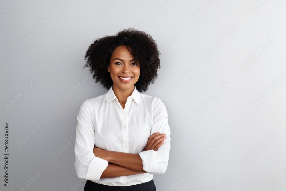 African american woman portrait standing blouse. African american woman portrait standing blouse.