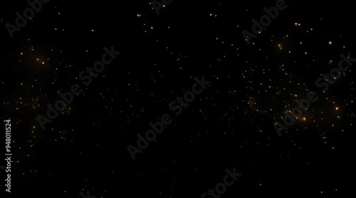 dark background with moving gold sprinkles, 4k video, generated ai