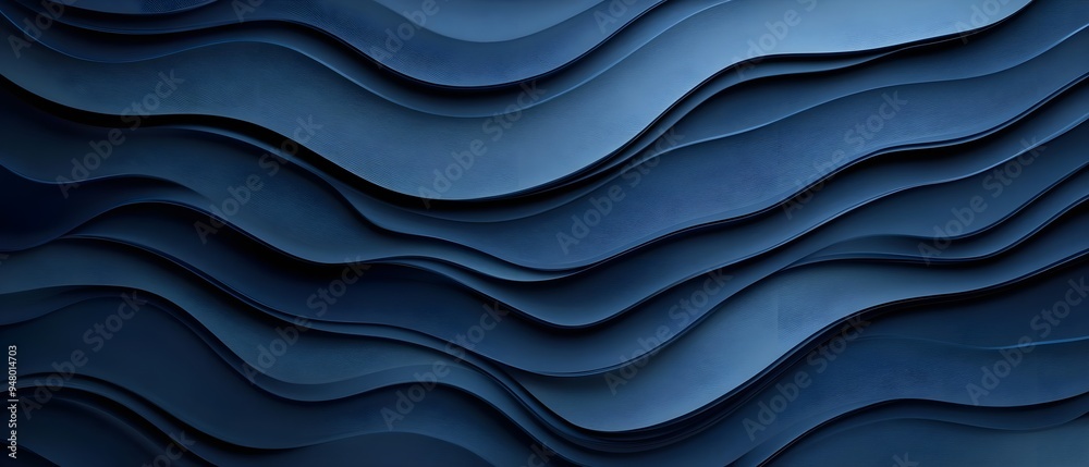 A mesmerizing abstract design featuring flowing, layered waves in deep blue tones, perfect for backgrounds and modern aesthetics. A mesmerizing abstract design featuring flowing, layered waves in deep blue tones, perfect for backgrounds and modern aesthetics.