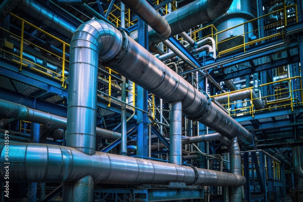 Detail of chemical plant interior of chemical complex Detail of chemical plant interior of chemical complex