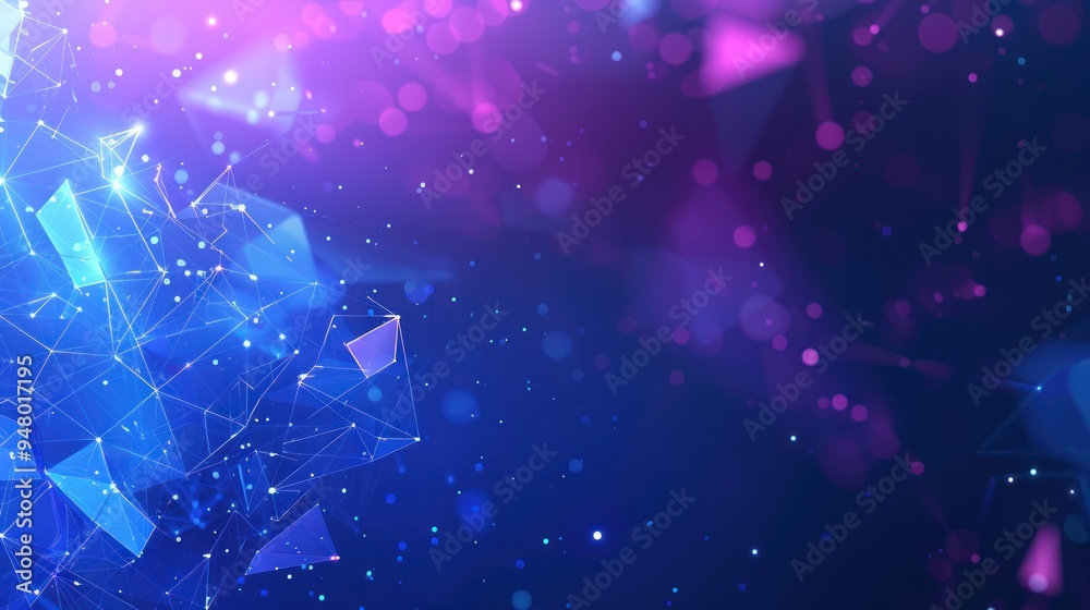 Abstract Digital Art with Geometric Shapes and Lights