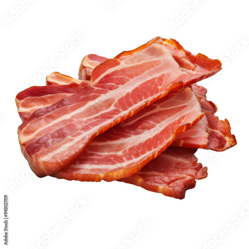 Cooked Bacon Isolated on a Transparent Background