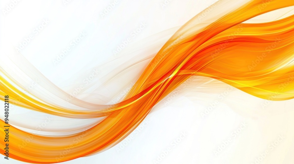 Abstract yellow and white gradient wave pattern with smooth flowing lines Generative AI