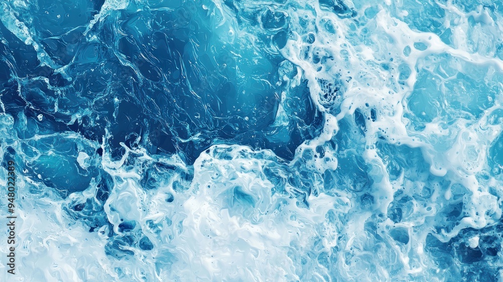 Abstract ocean waves with frothy white foam in motion Generative AI Abstract ocean waves with frothy white foam in motion Generative AI