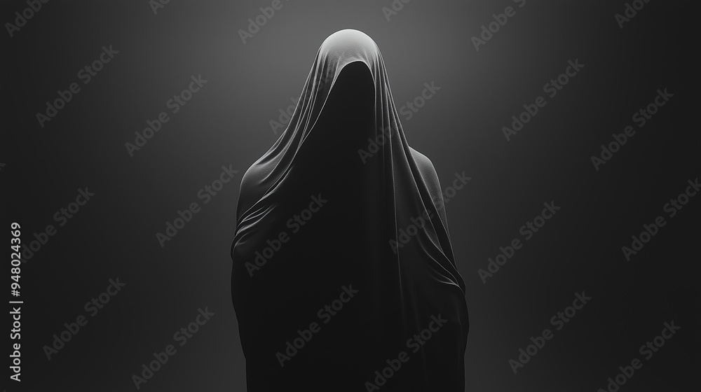 Mysterious Hooded Figure in Dark and Moody Lighting - Atmospheric and Eerie Mysterious Hooded Figure in Dark and Moody Lighting - Atmospheric and Eerie