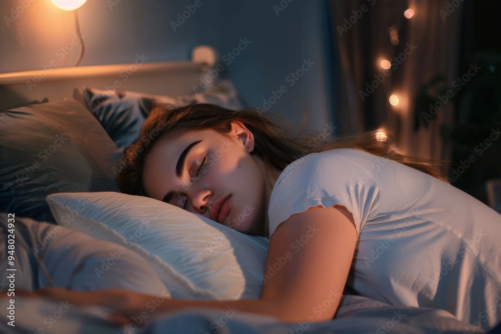 Young female sleeping peacefully in her bedroom at night. Relaxing at nighttime Young female sleeping peacefully in her bedroom at night. Relaxing at nighttime. Copy space Young female sleeping peacefully in her bedroom at night. Relaxing at nighttime Young female sleeping peacefully in her bedroom at night. Relaxing at nighttime. Copy space