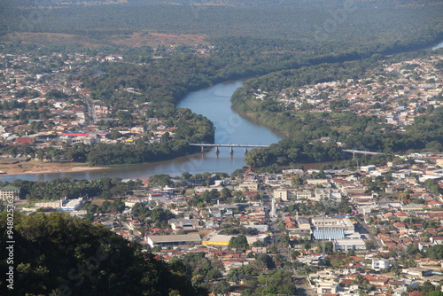 vista panoramica da cidade de barra do garças e aragarças, divisa de goiás e mato grosso  photo