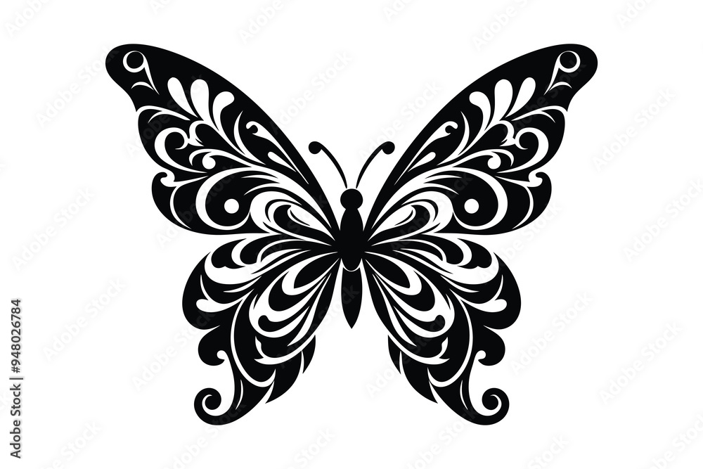 silhouette floral butterfly vector silhouette floral butterfly vector