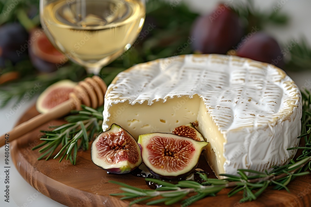 Gourmet Cheese and Fig Platter with Wine - Perfect for Elegant Entertaining and Food Photography