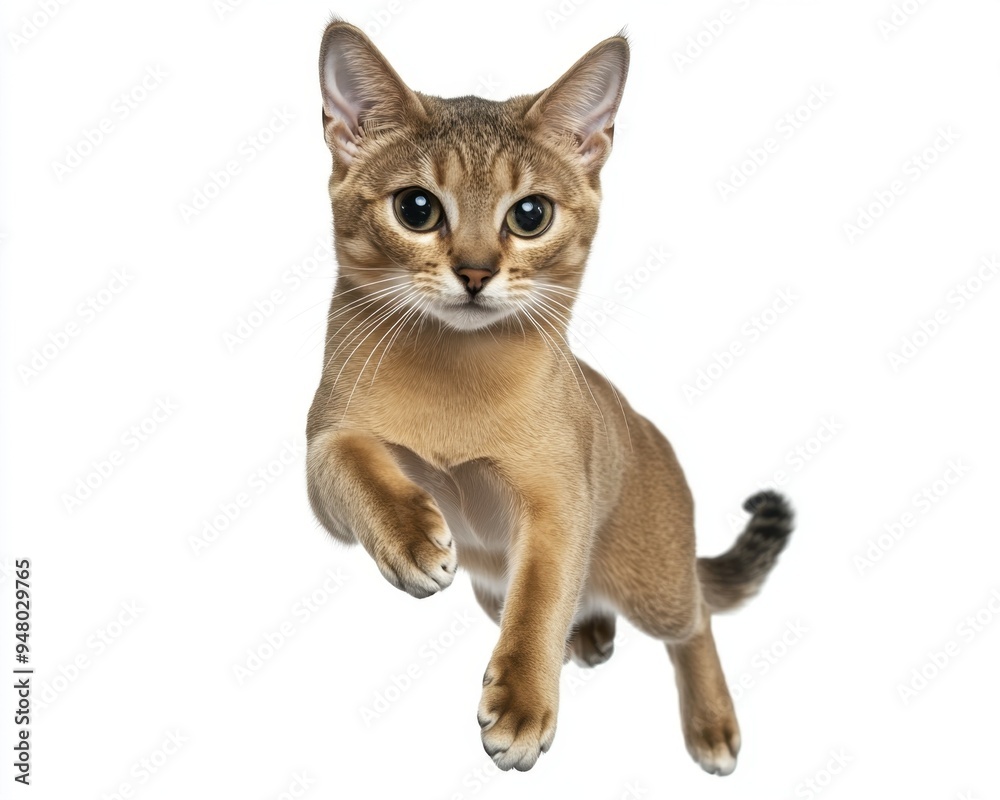 Obraz premium Cat kitten in motion pose transparent background