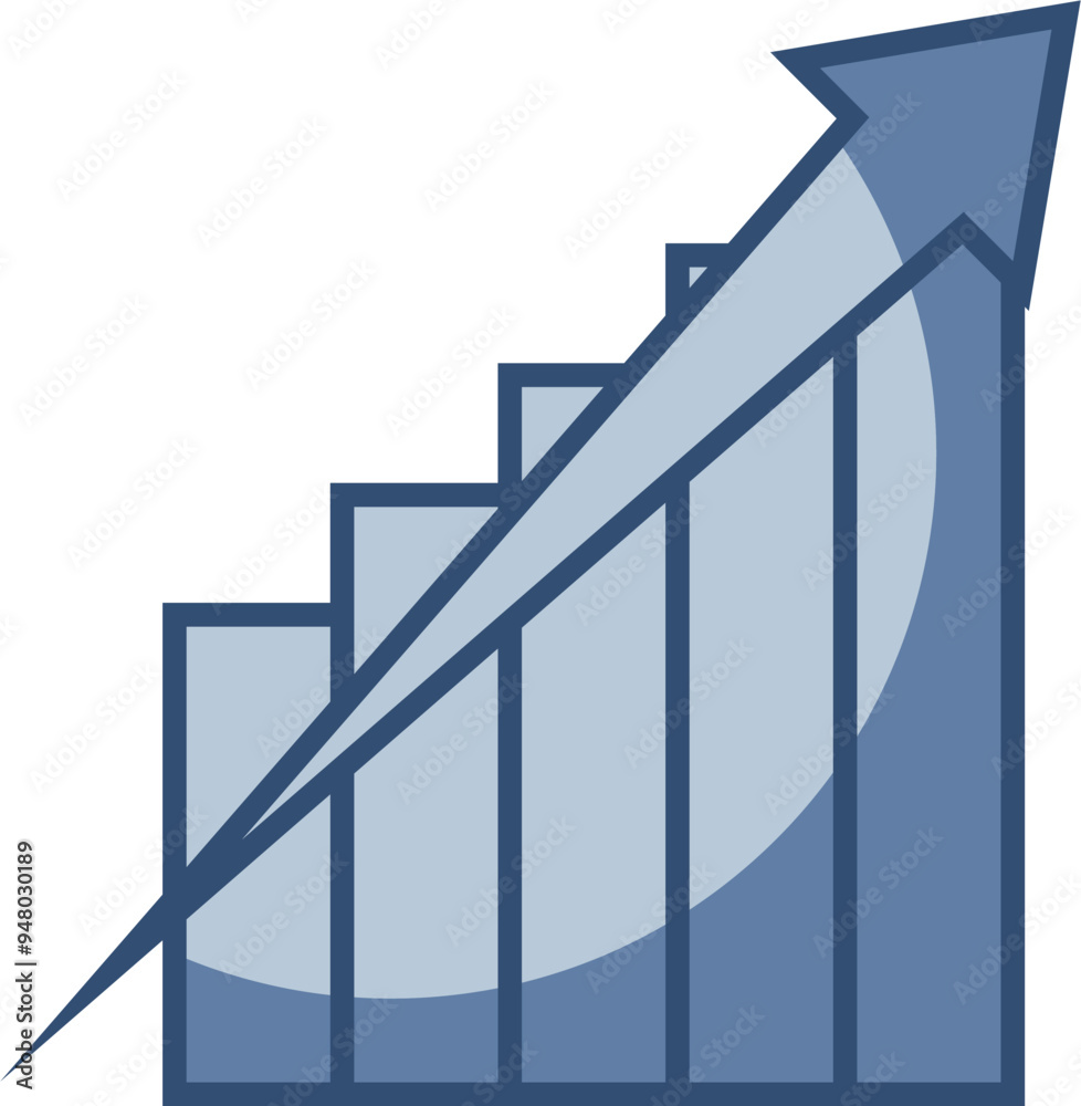 profit growth vector icon. sales increase symbol. transparent background. replaceable blue color design profit growth vector icon. sales increase symbol. transparent background. replaceable blue color design