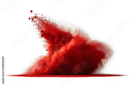 Crimson Powder Explosion: Abstract Red Dust Cloud Burst