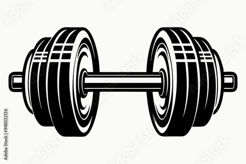 Dumble icon silhouette for exercise, Gym dumble vector illustration photo