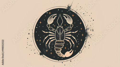 Wallpaper Mural scorpio zodiac icon with colored background Torontodigital.ca