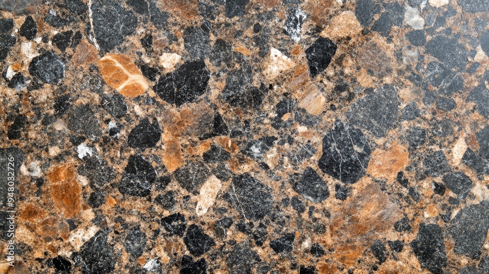 Natural granite surface showcasing unique patterns and textures in ...