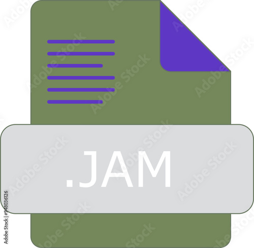 JAM File extension icon insidse fill with lines fill