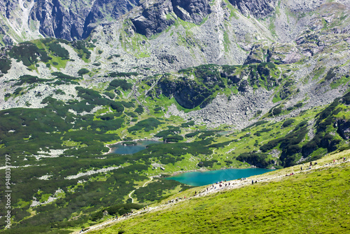 Lakes in the Polish Tatras. view from above