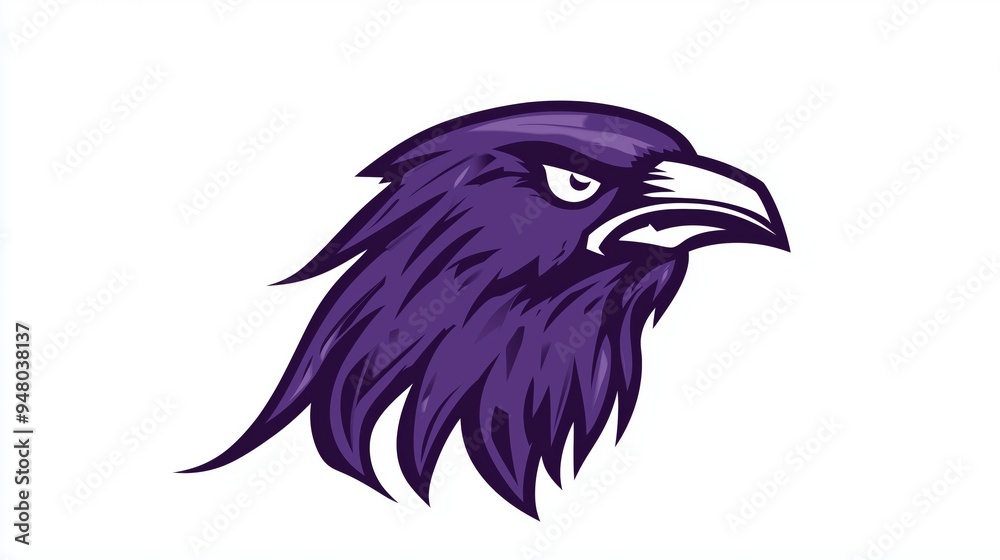 Obraz premium An Artistic Interpretation of a Purple Hawk Bird with Drama