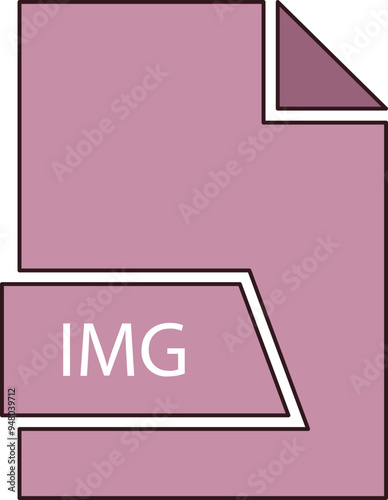 IMG File format icon in shapes 2 colors and side contour