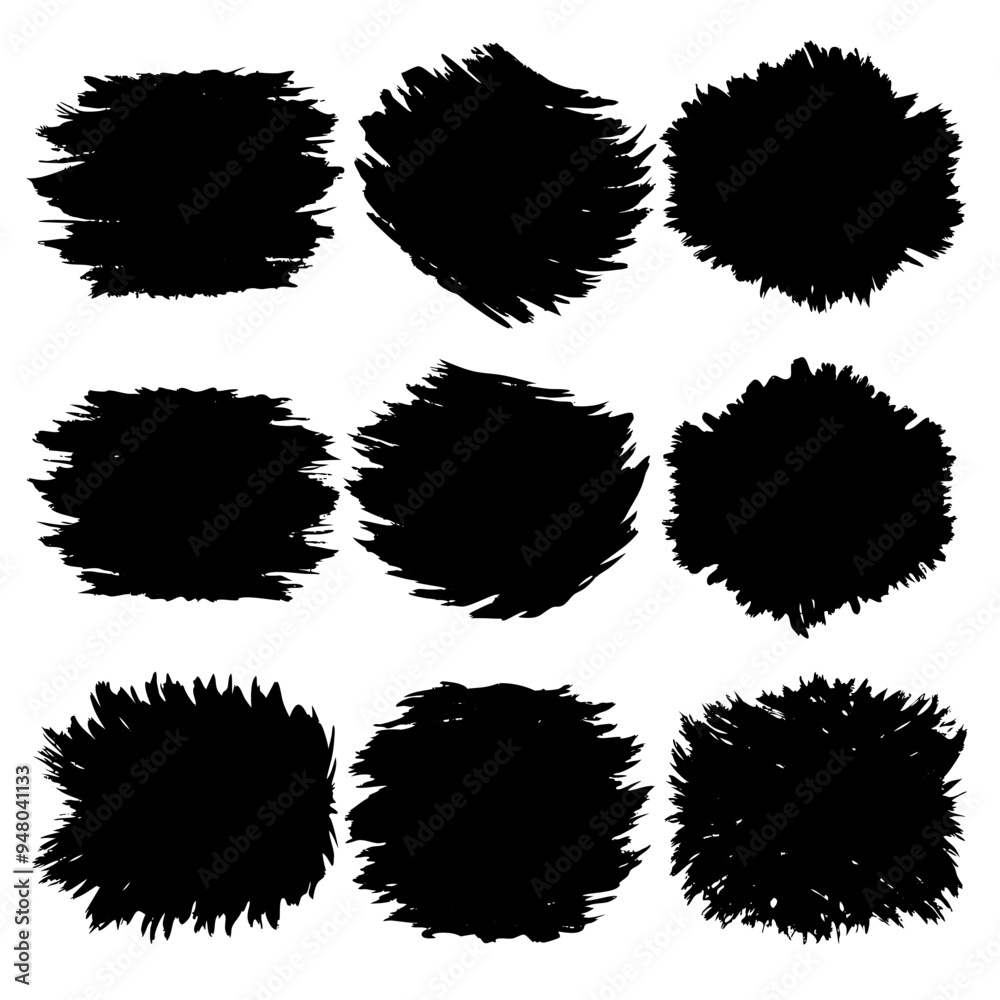 Artistic representation of black brush strokes on a white background Artistic representation of black brush strokes on a white background